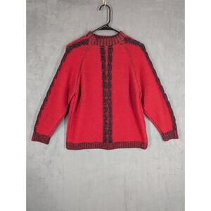 Dralon Sweater Women's Small Red Wool Pullover German Vintage